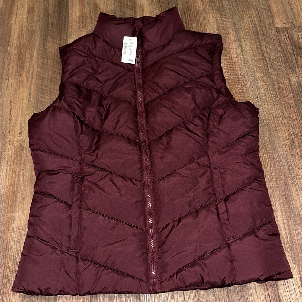 Aeropostale‎ Juniors Solid Puffer Full Zip Front Pockets Quilted Vest Sz M NWT
